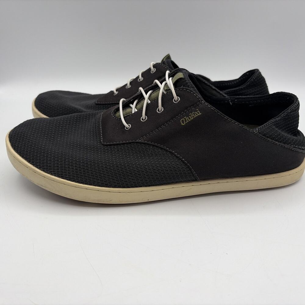 Olukai Men's Nohea Moku Boat Shoes Slip On Sneakers Black Size 11 US‎